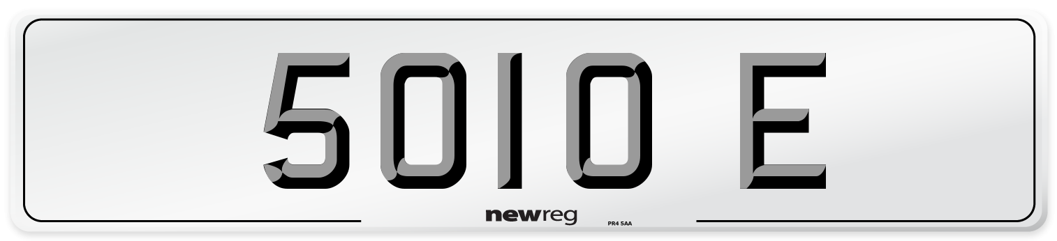 5010 E Number Plate from New Reg
